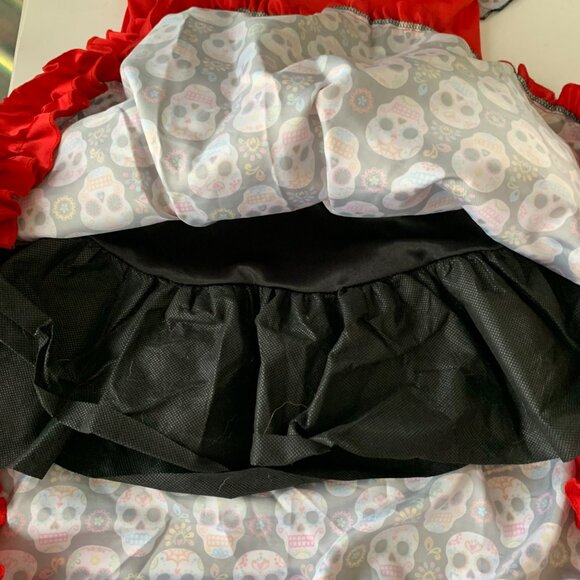Halloween dress GIRLS PARTY CITY DAY OF THE DEAD SUGAR SKULL  COSTUME SIZE M - Picture 7 of 12